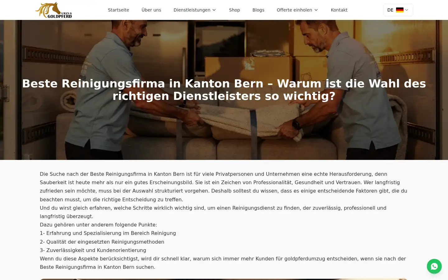 Screenshot of goldpferdumzug.ch
