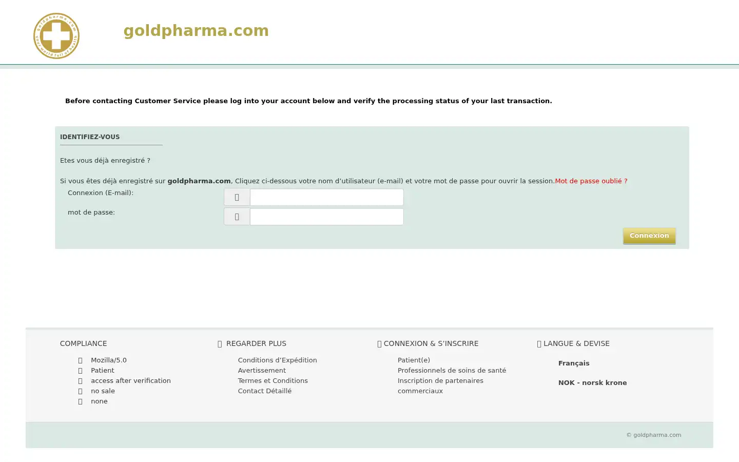 Screenshot of goldpharma.com