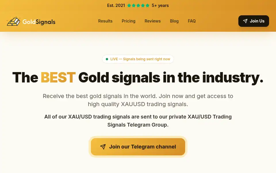 Screenshot of goldsignals.io