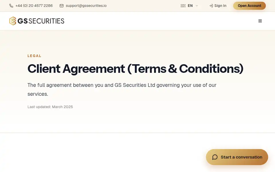 Screenshot of goldstonesecurities.com