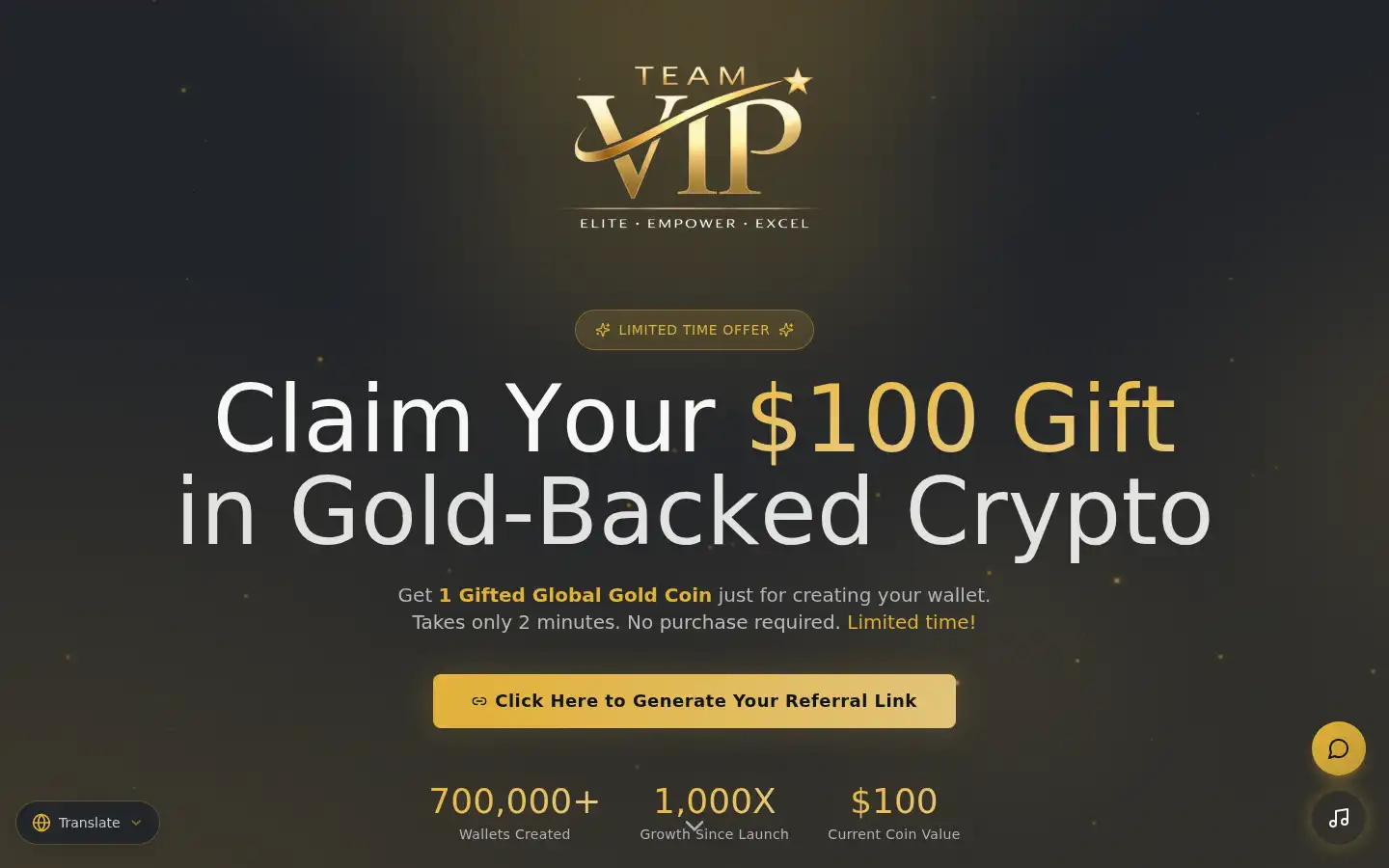 Screenshot of goldtokengift.com