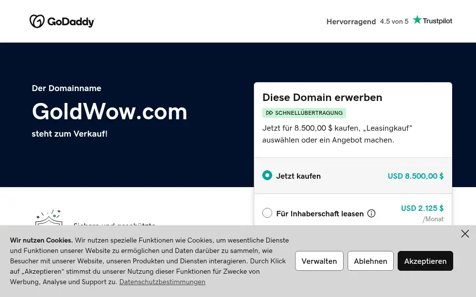 Screenshot of goldwow.com