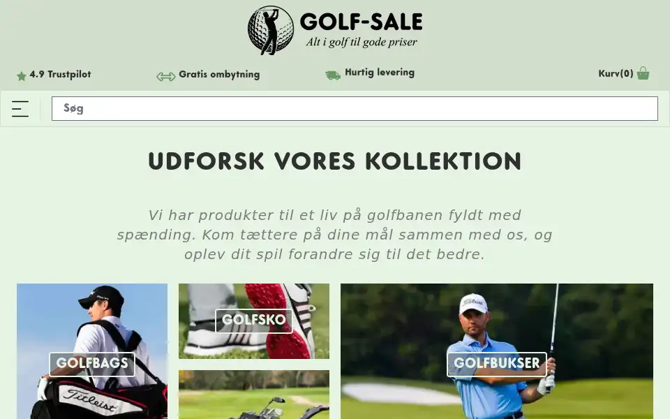Screenshot of golf-sale.dk