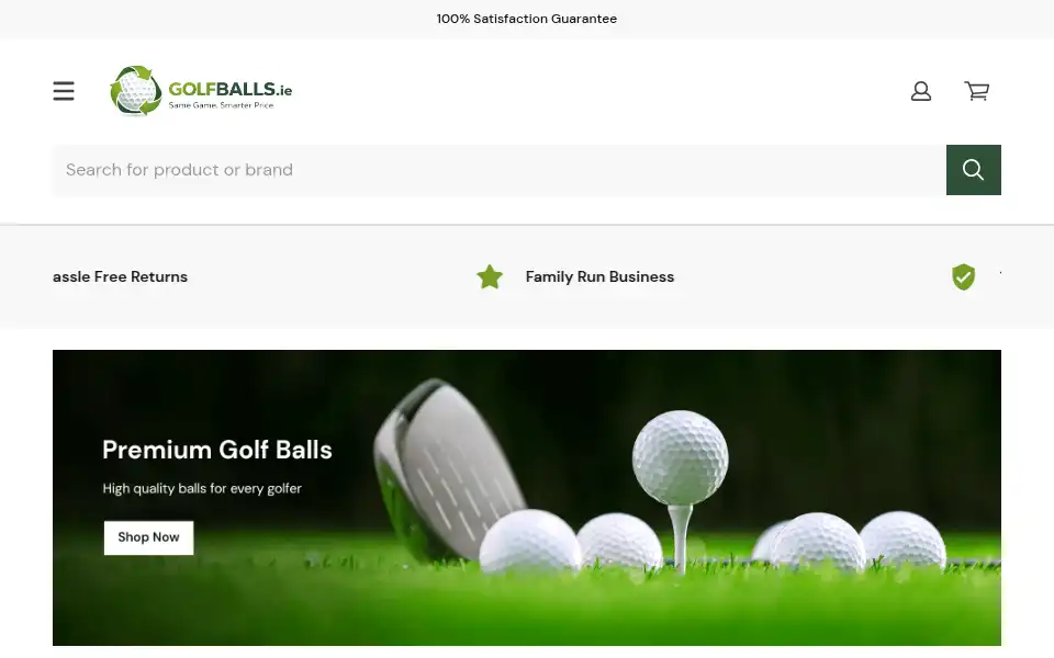Screenshot of golfballs.ie