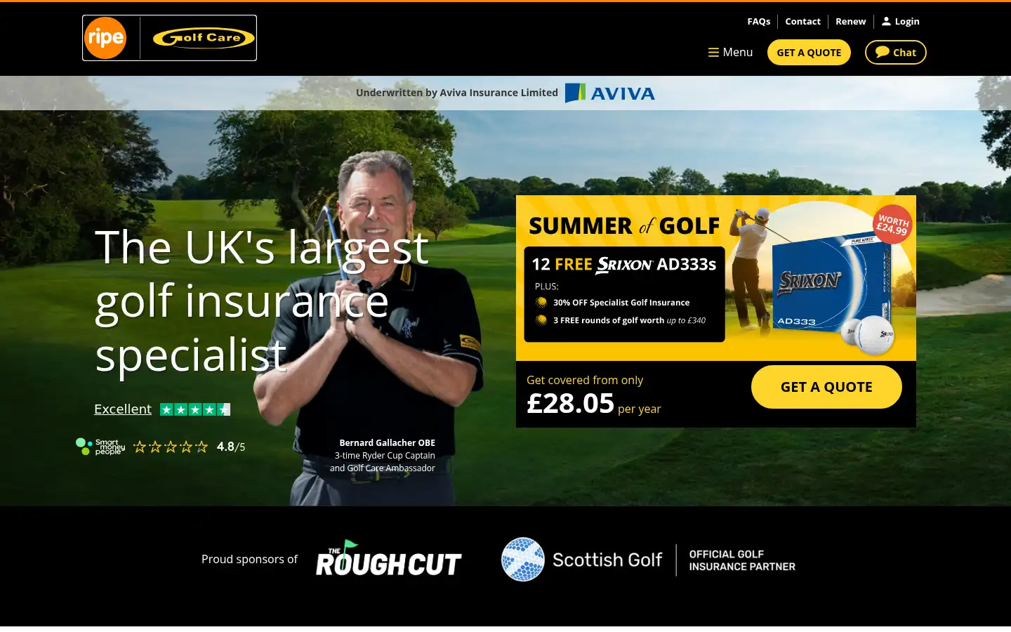 Screenshot of golfcare.co.uk