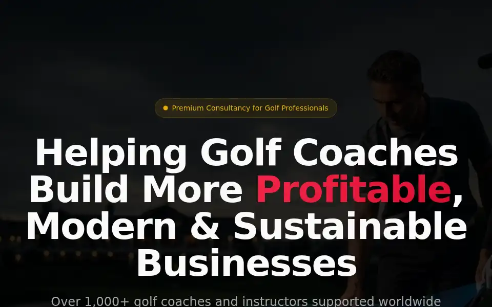 Screenshot of golfcoachingbusiness.com