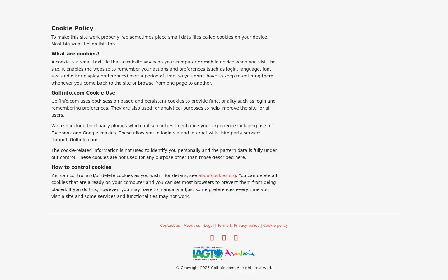 Screenshot of golfinfo.com