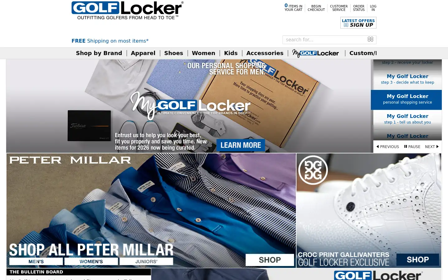 Screenshot of golflocker.com
