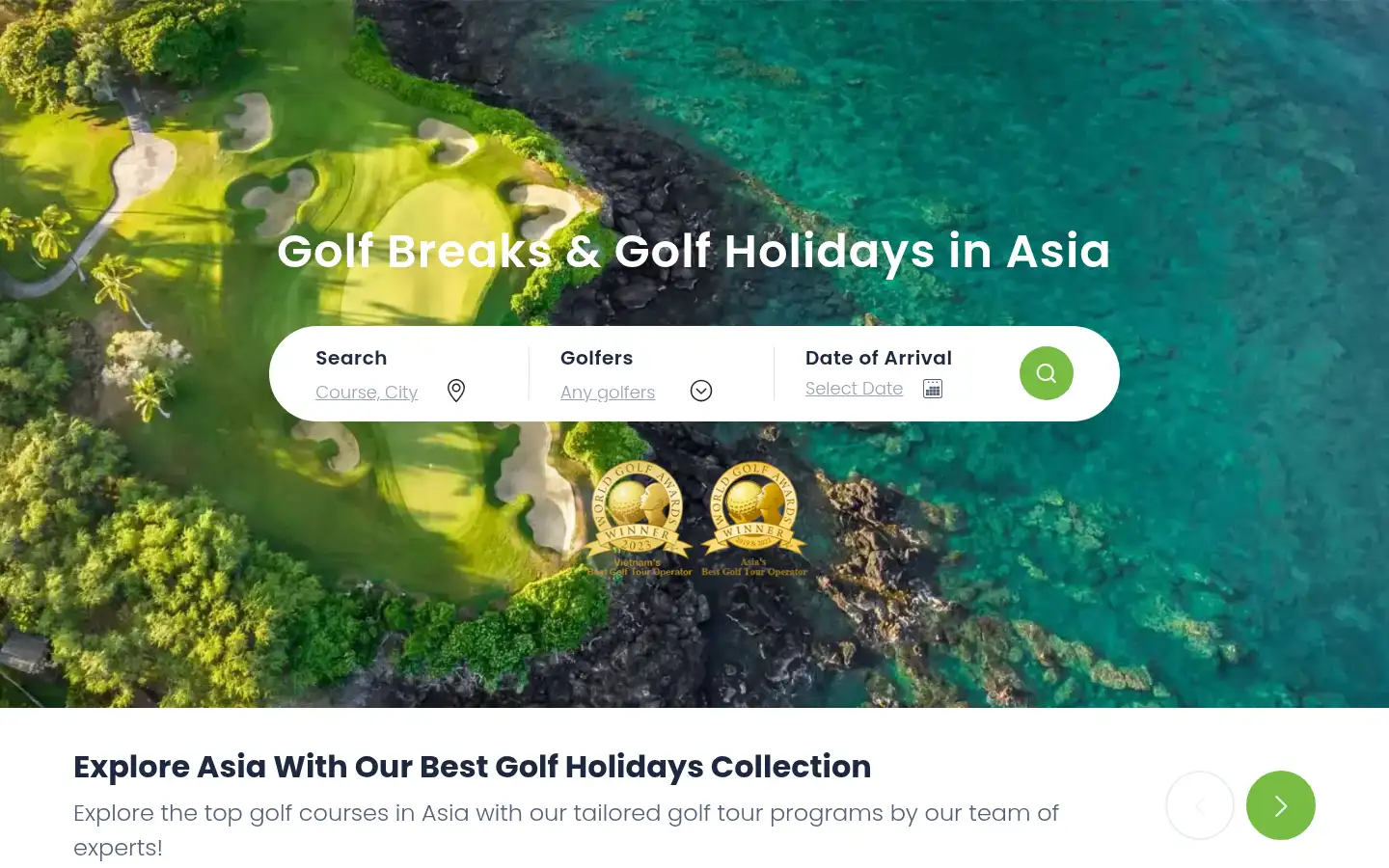 Screenshot of golflux.com