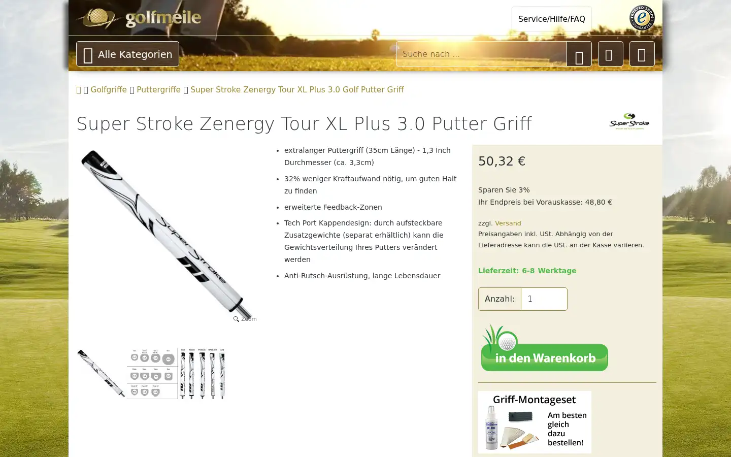 Screenshot of golfmeile.de