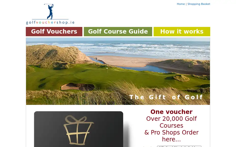 Screenshot of golfvouchershop.ie