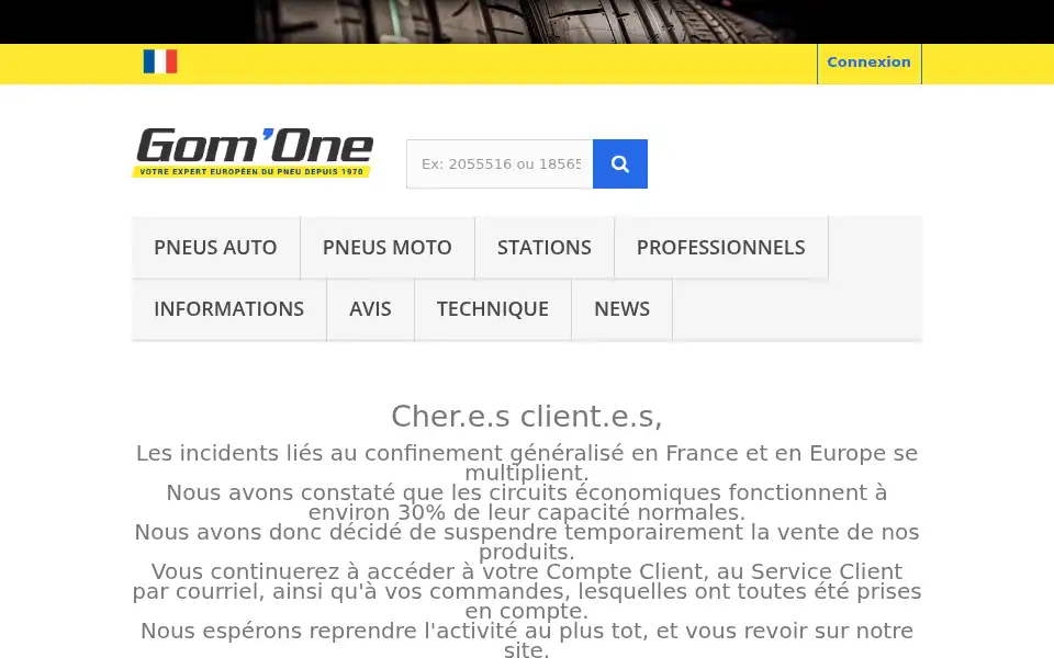Screenshot of gom-one.fr