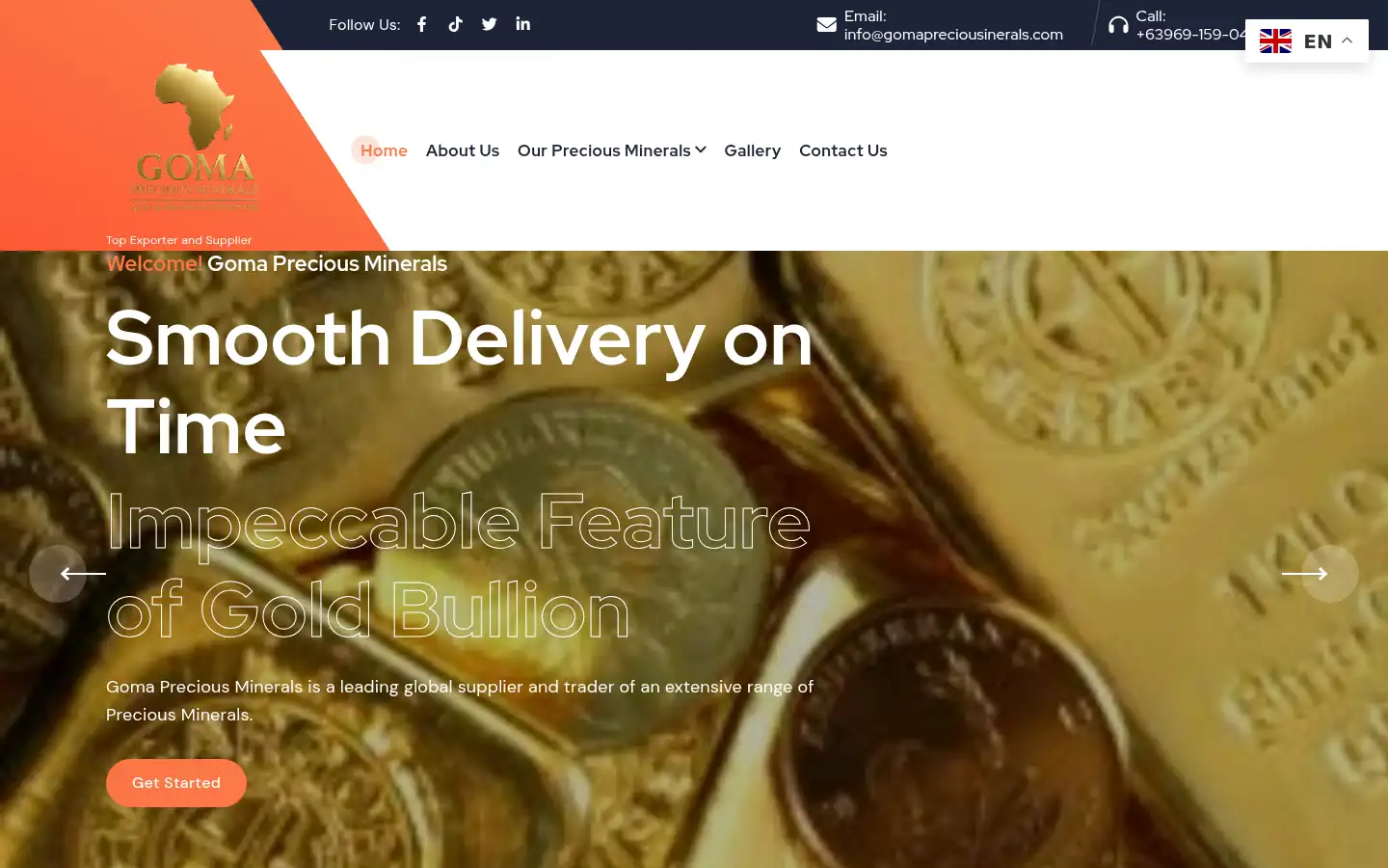 Screenshot of gomapreciousinerals.com