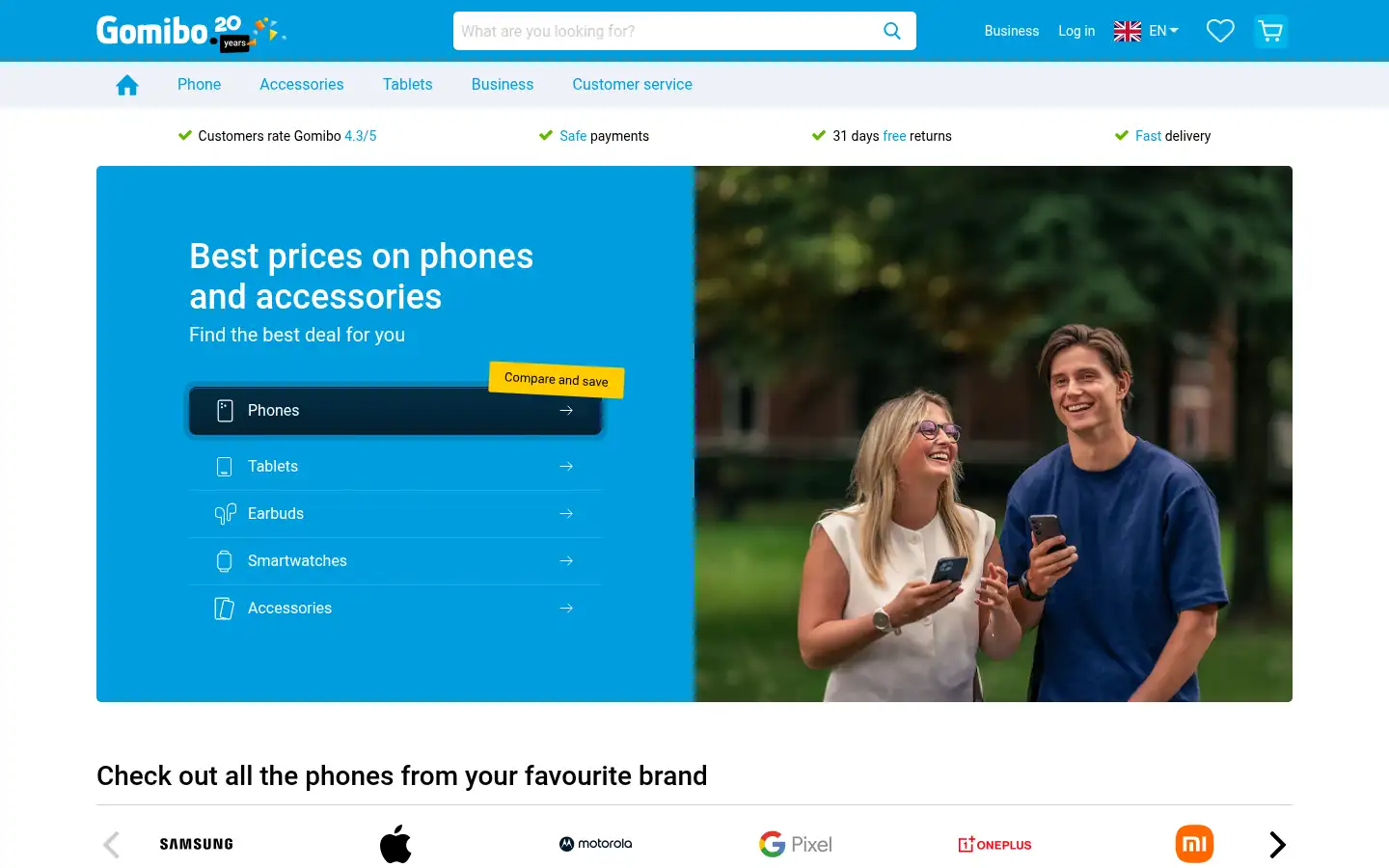 Screenshot of gomibo.co.uk