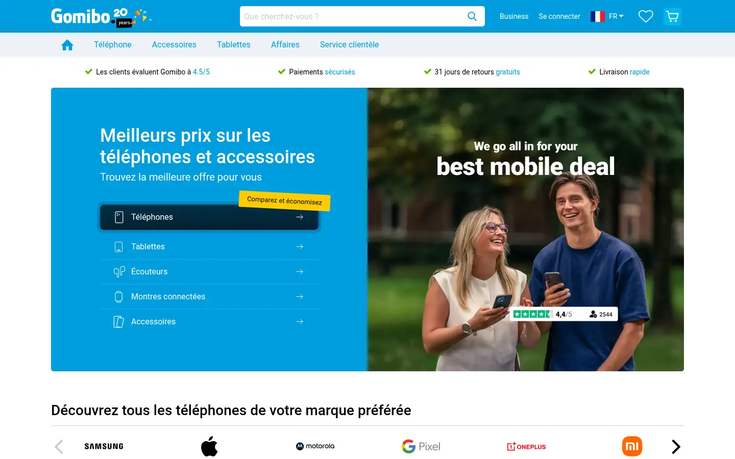 Screenshot of gomibo.fr