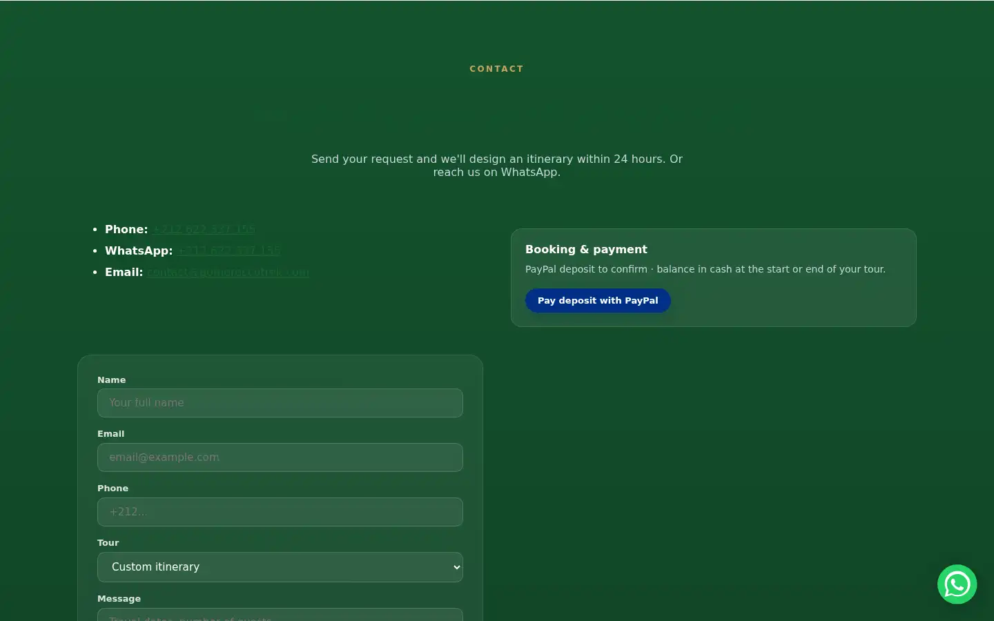 Screenshot of gomoroccotrek.com