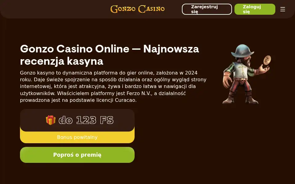 Screenshot of gonzocasino.org.pl