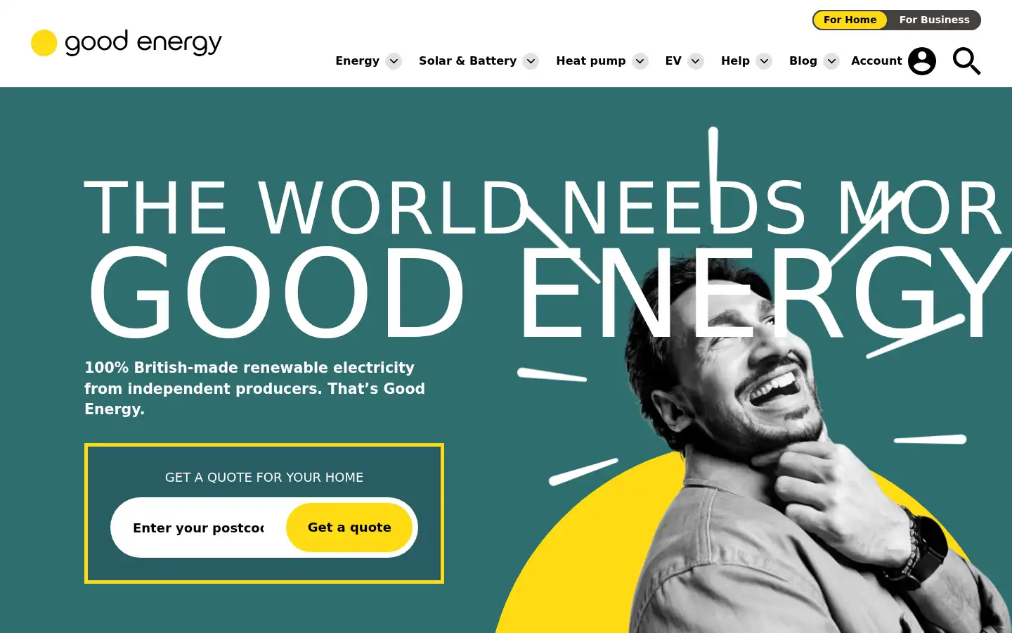 Screenshot of goodenergy.co.uk
