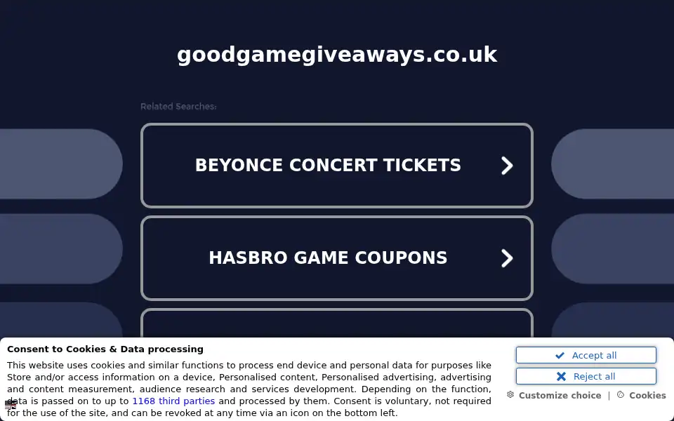 Screenshot of goodgamegiveaways.co.uk