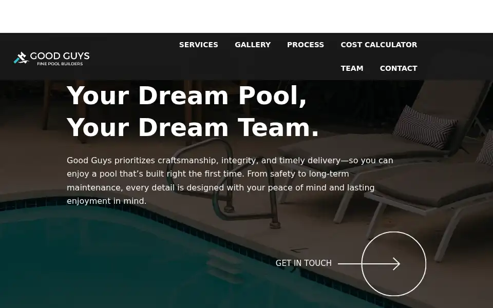 Screenshot of goodguyspools.com