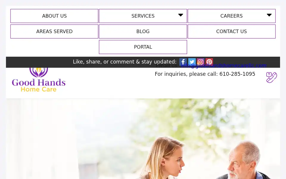 Screenshot of goodhandshomecarellc.com