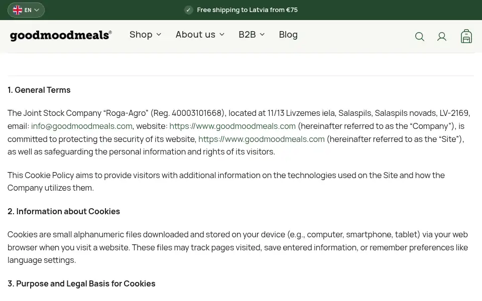 Screenshot of goodmoodmeals.com