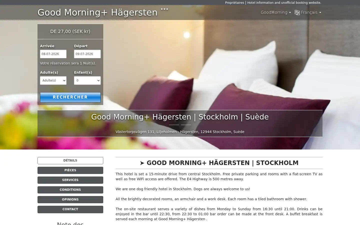 Screenshot of goodmorninghagersten.se-stockholm.com