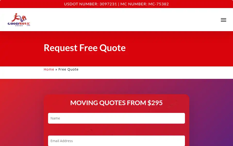 Screenshot of goodmoveusa.com
