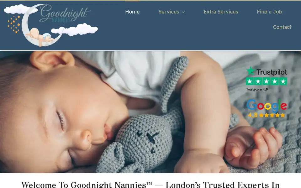 Screenshot of goodnightnannies.co.uk