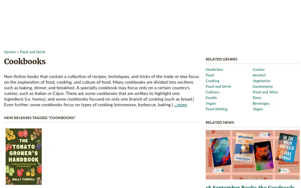 Screenshot of goodreads.com