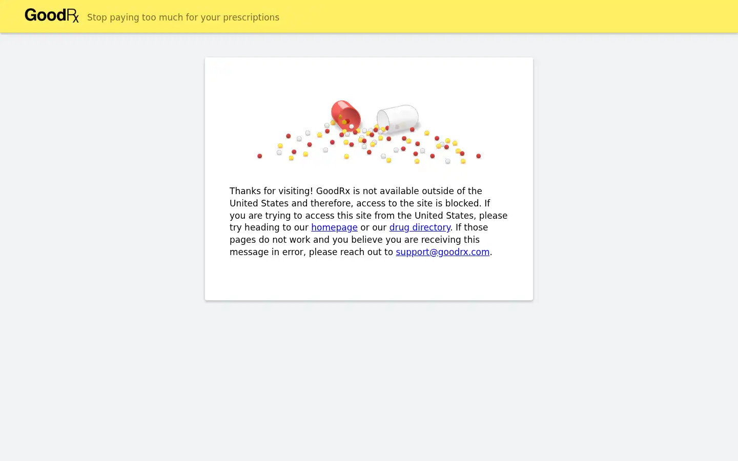 Screenshot of goodrx.com