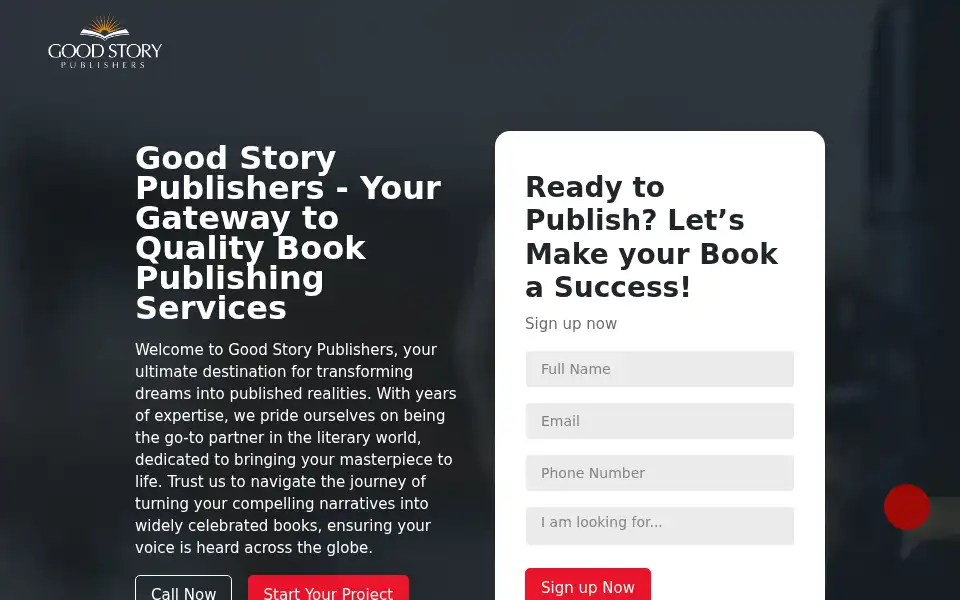 Screenshot of goodstorypublishers.co.uk