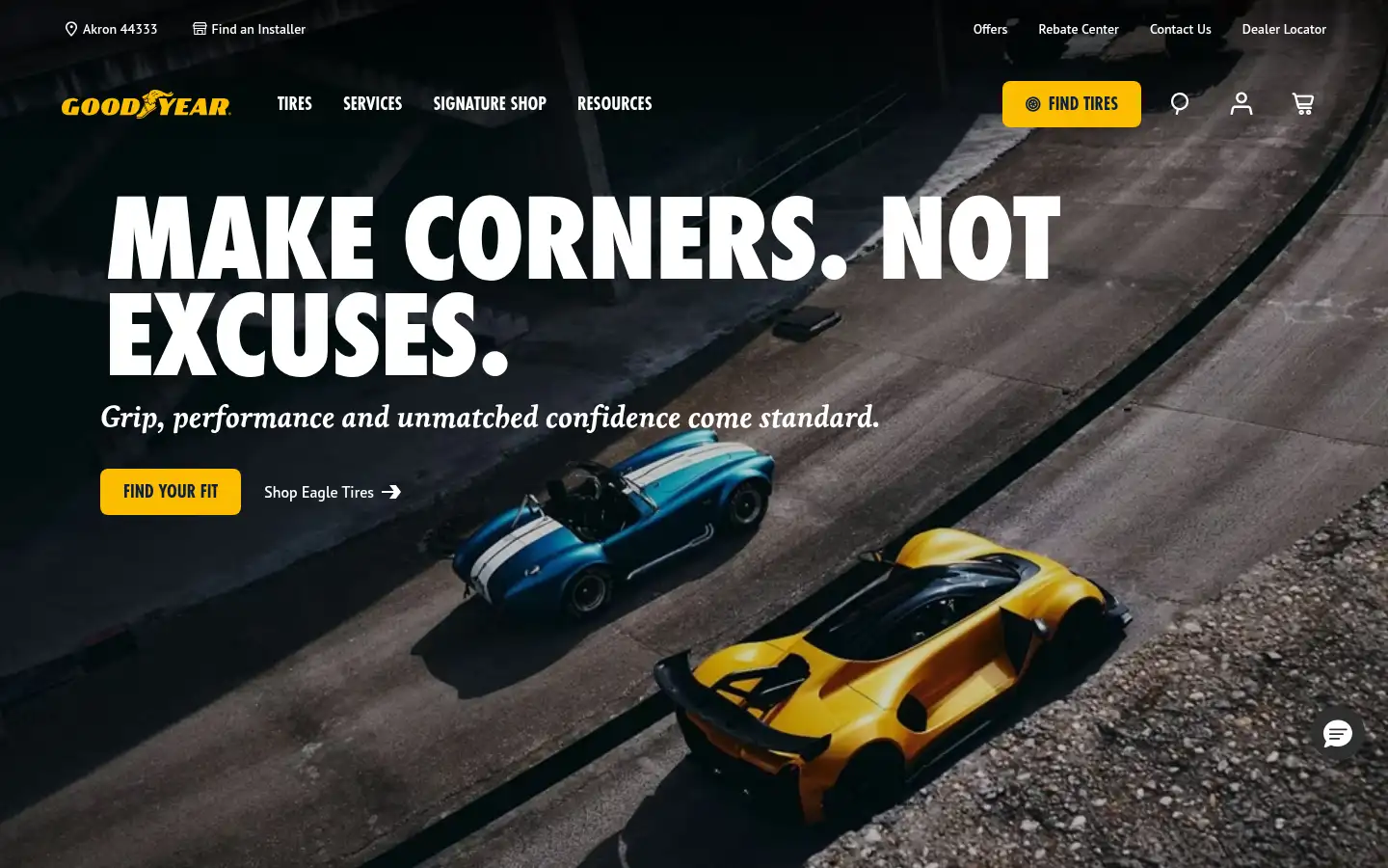 Screenshot of goodyear.com