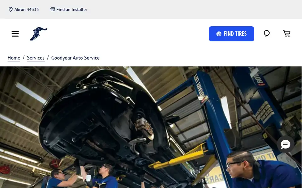 Screenshot of goodyearautoservice.com