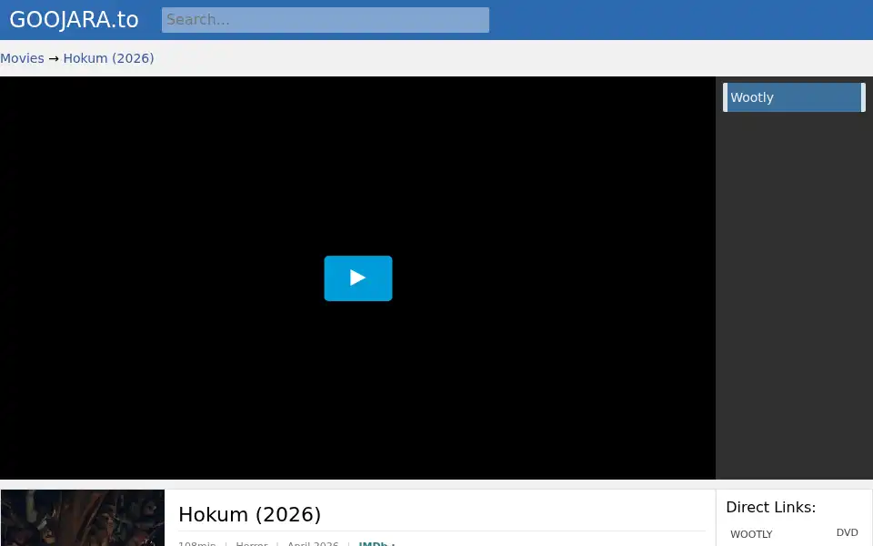 Screenshot of goojara.to