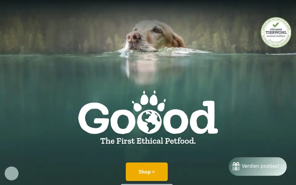 Screenshot of goood-petfood.nl