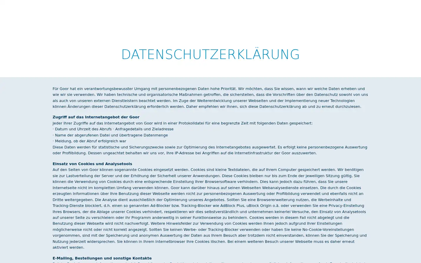 Screenshot of goor.de