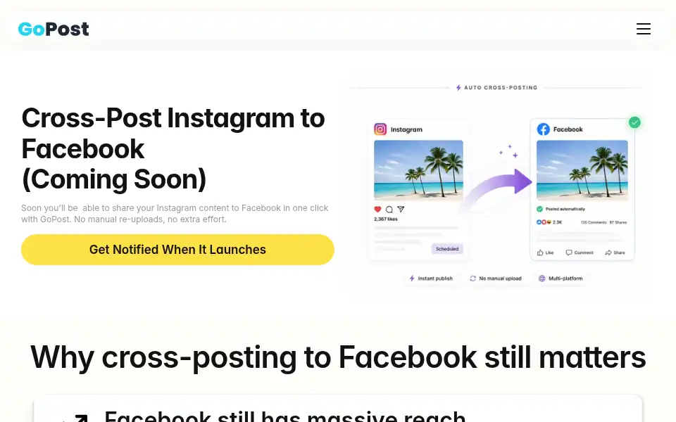 Screenshot of gopost.io