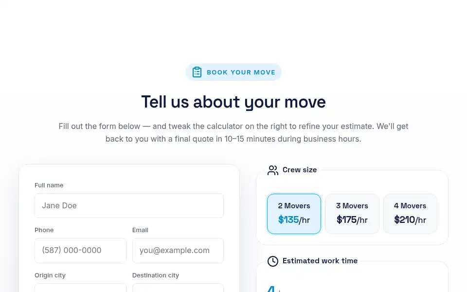 Screenshot of gopromoving.ca