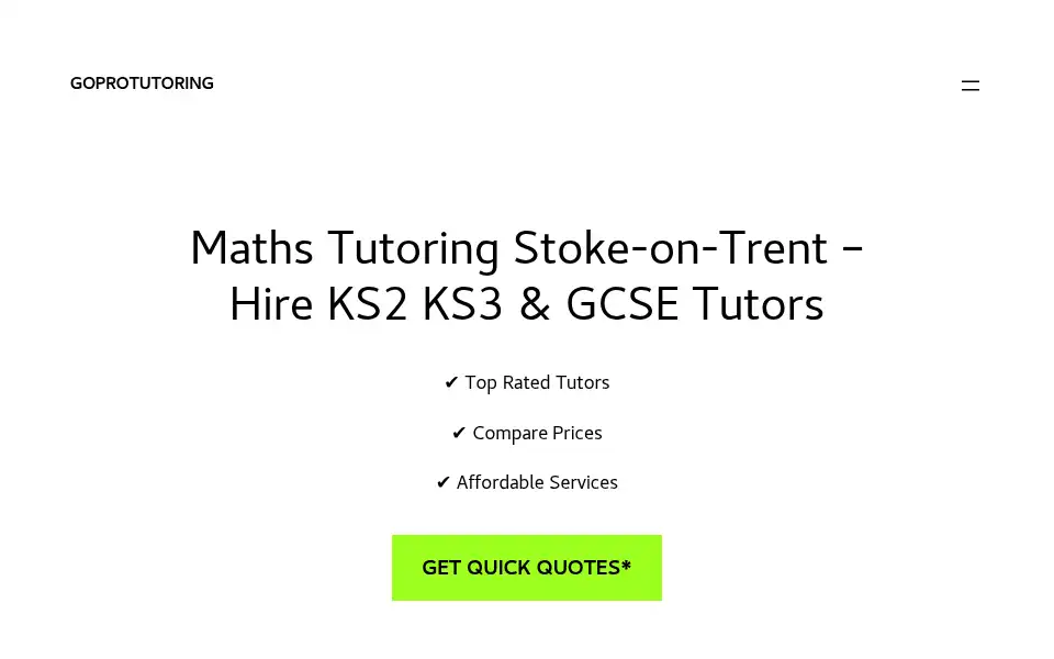 Screenshot of goprotutoring.co.uk