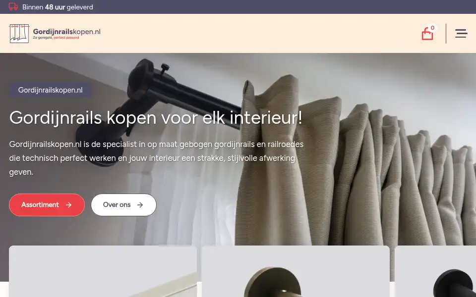 Screenshot of gordijnrailskopen.nl