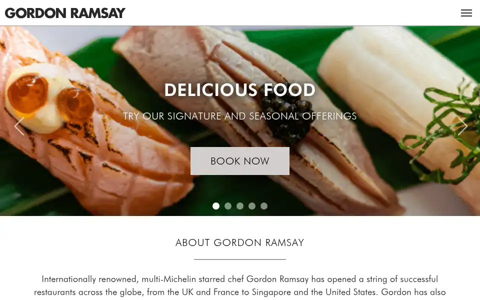 Screenshot of gordonramsay.com