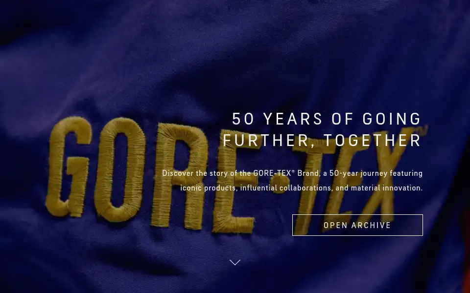 Screenshot of goretex.com