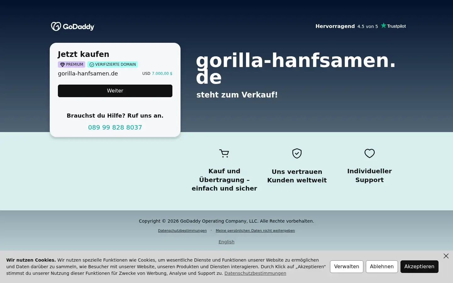 Screenshot of gorilla-hanfsamen.de