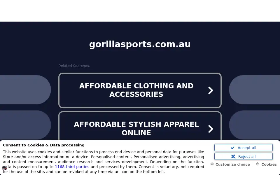 Screenshot of gorillasports.com.au