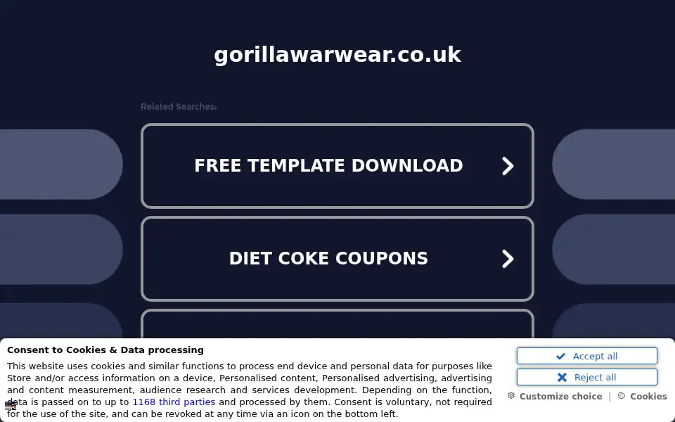 Screenshot of gorillawarwear.co.uk