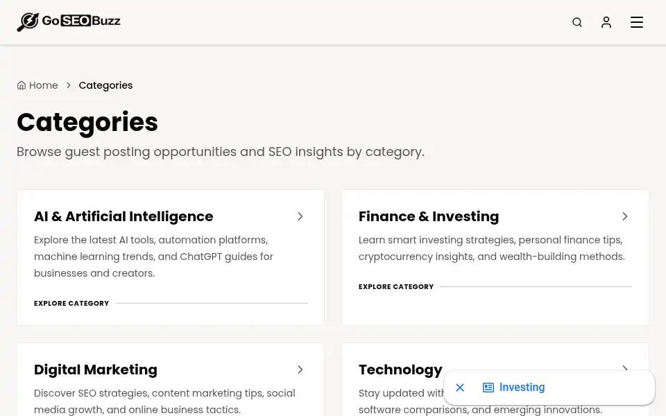 Screenshot of goseobuzz.com