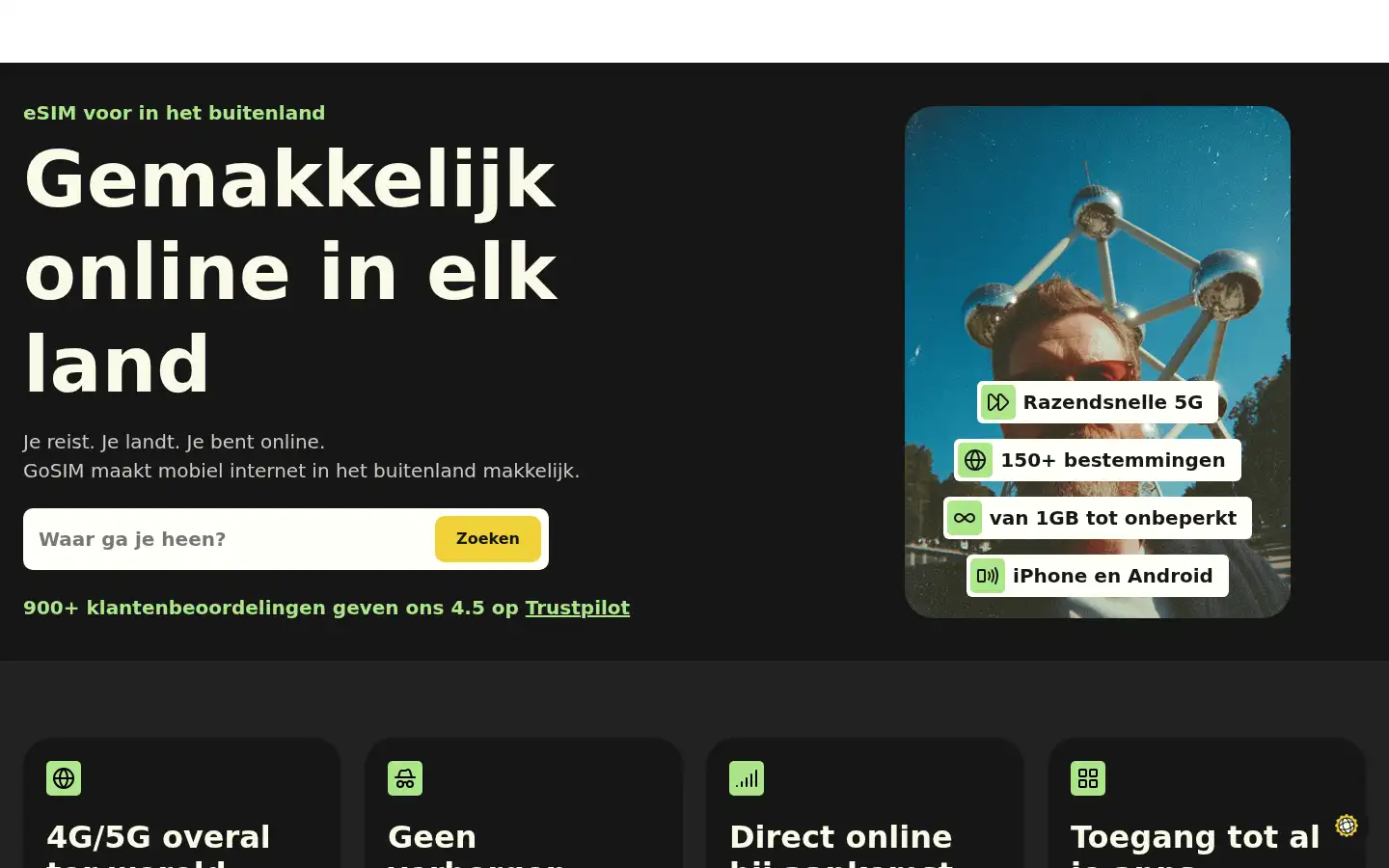Screenshot of gosim.nl