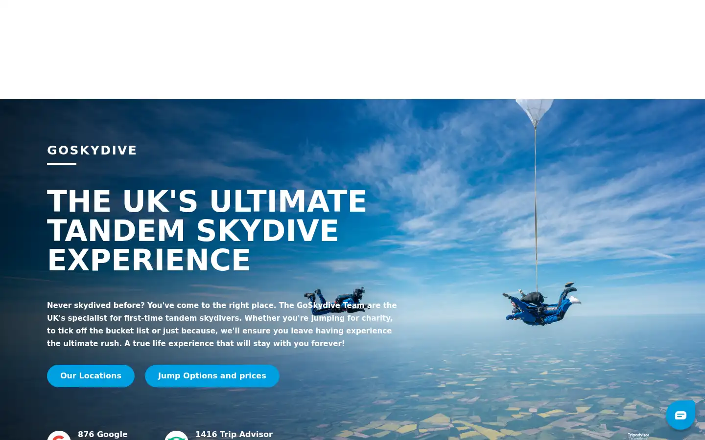 Screenshot of goskydive.com