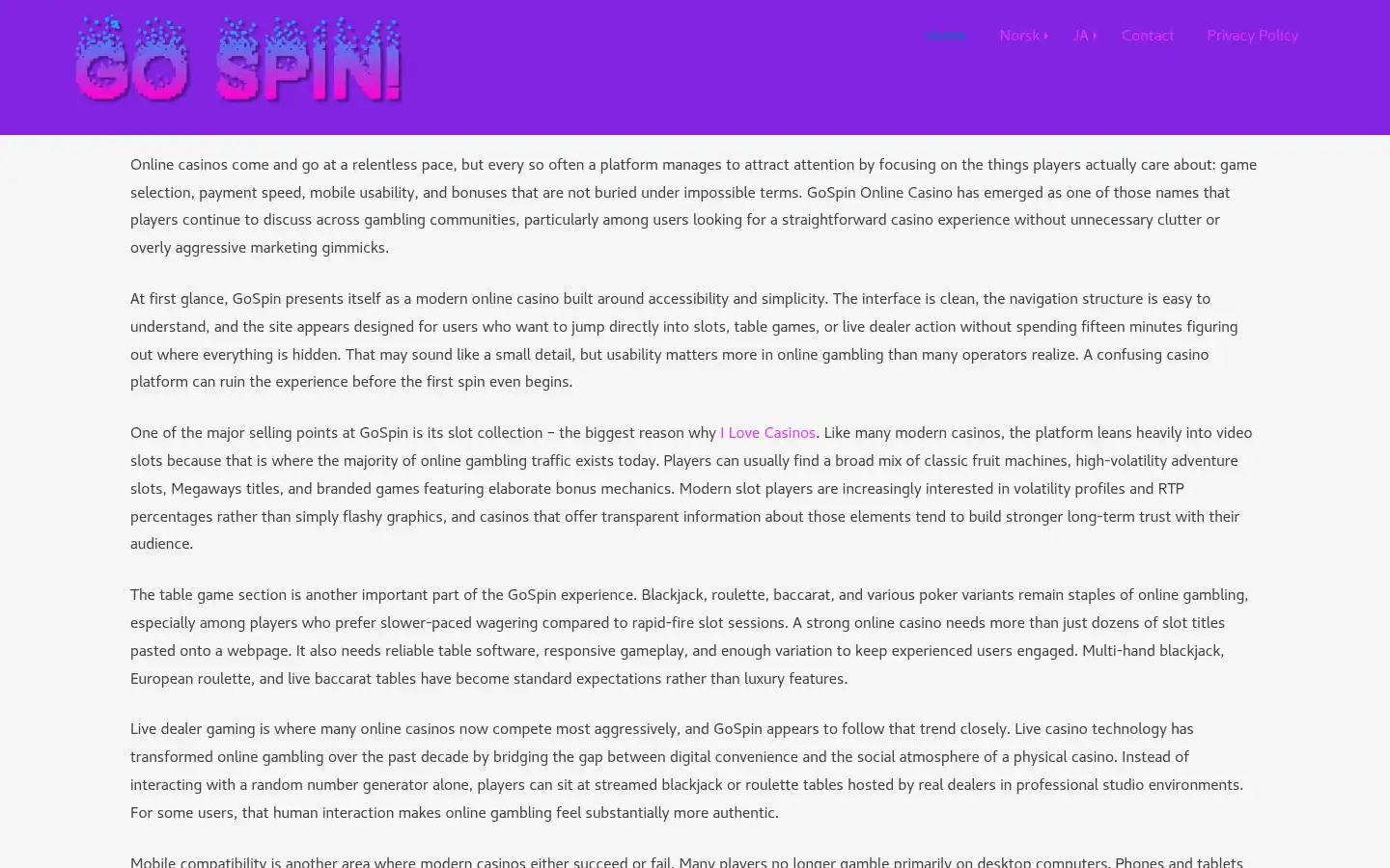 Screenshot of gospin.io